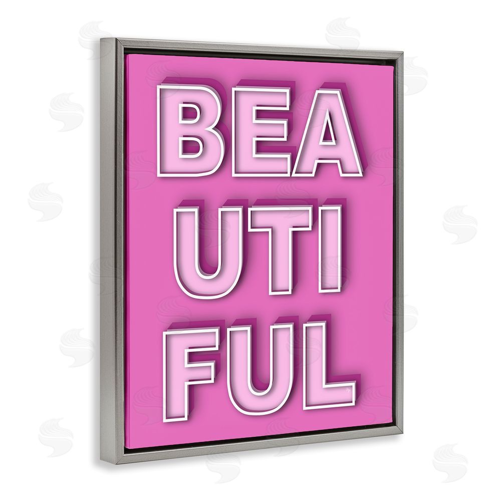 Martina Pavlova Bold Motivational Beautiful Text Grey Floating Frame Canvas Wall Art Print