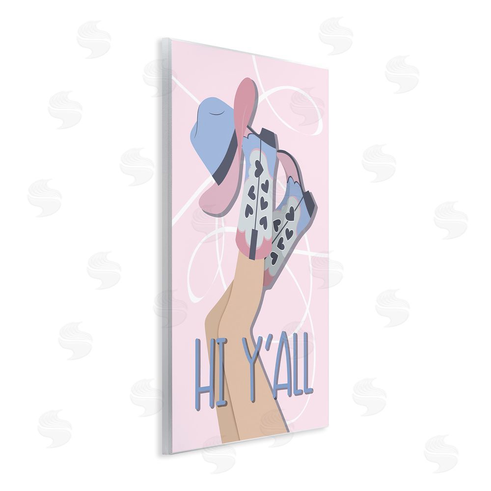 Martina Pavlova Hi Y'all Pastel Cowgirl Wall Plaque Art Print