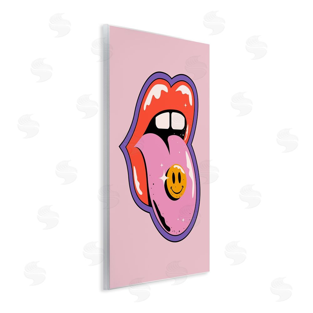 House of Lulu Retro Lips with Smiley Wall Plaque Art Print