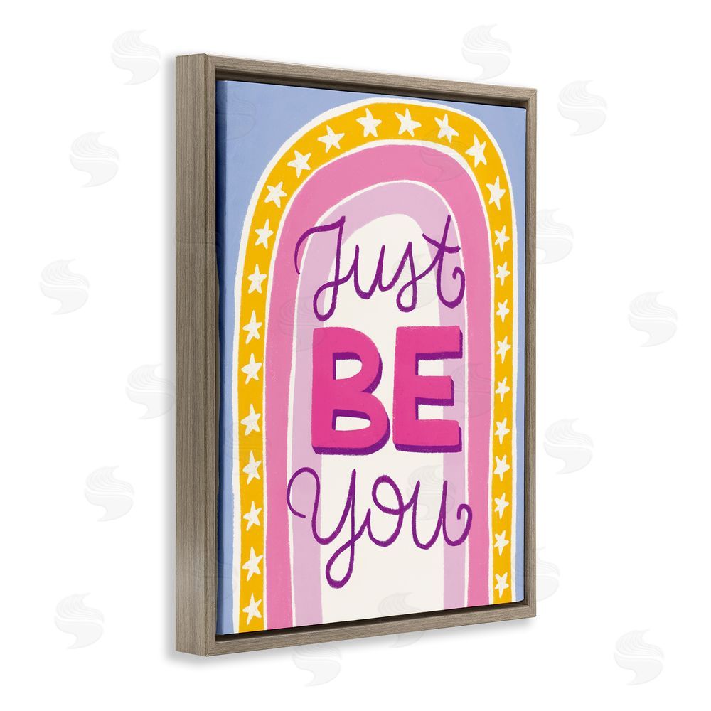 Kristina Hultkrantz Just Be You Inspirational Brown Floating Frame Canvas Wall Art Print