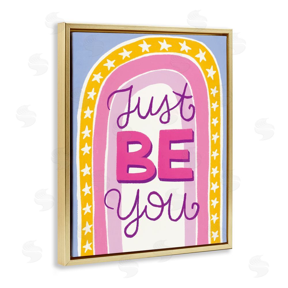Kristina Hultkrantz Just Be You Inspirational Gold Floating Frame Canvas Wall Art Print