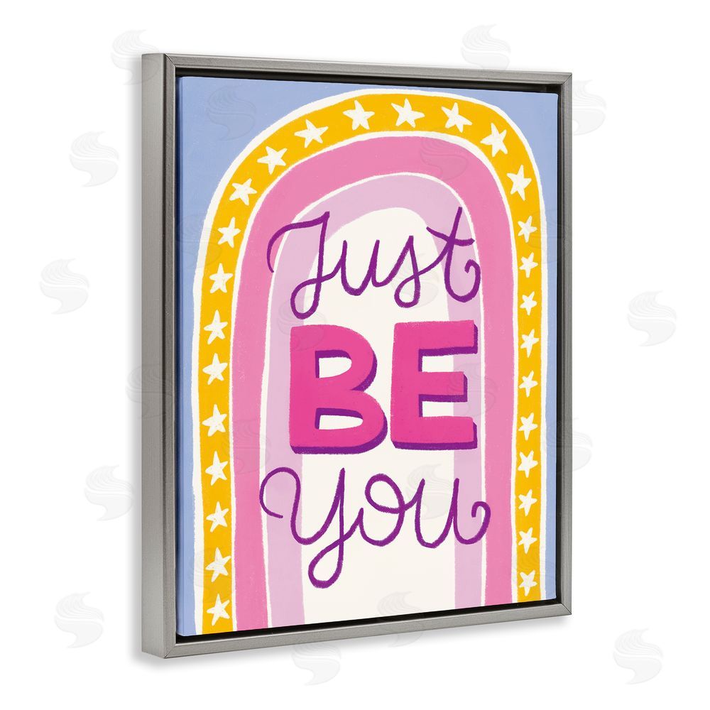 Kristina Hultkrantz Just Be You Inspirational Grey Floating Frame Canvas Wall Art Print