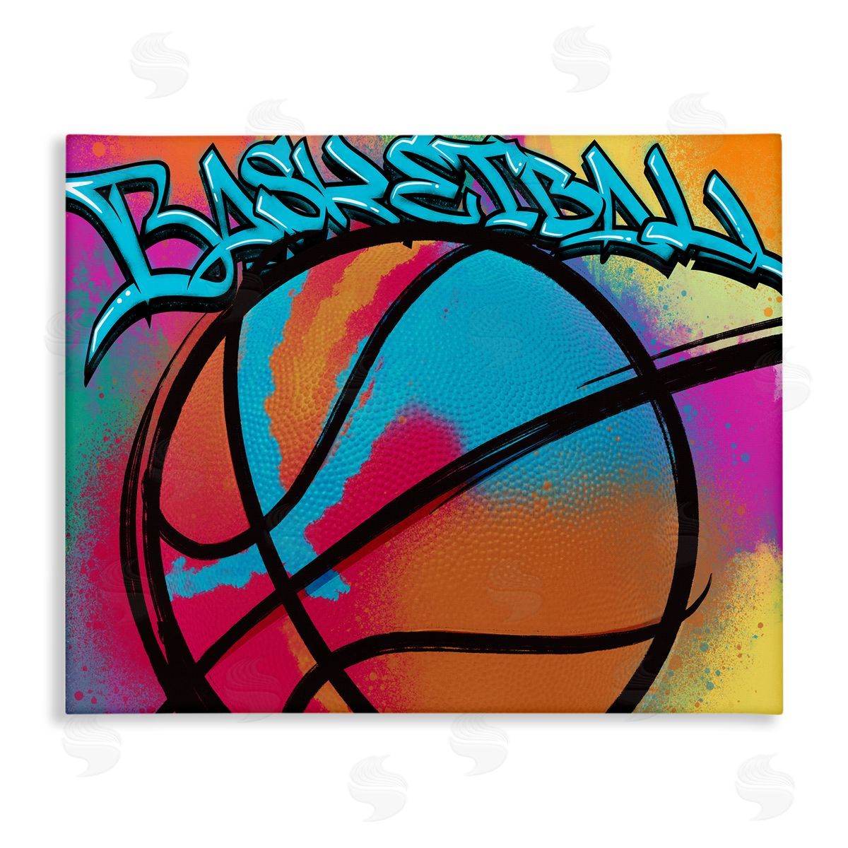 Marcus Prime Urban Sports Basketball Stretched Canvas Wall Art Print