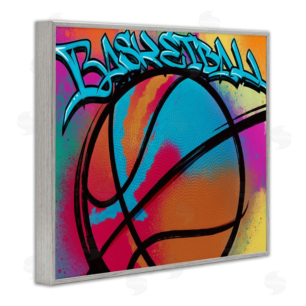 Marcus Prime Urban Sports Basketball Gray Framed Giclee Wall Art Print