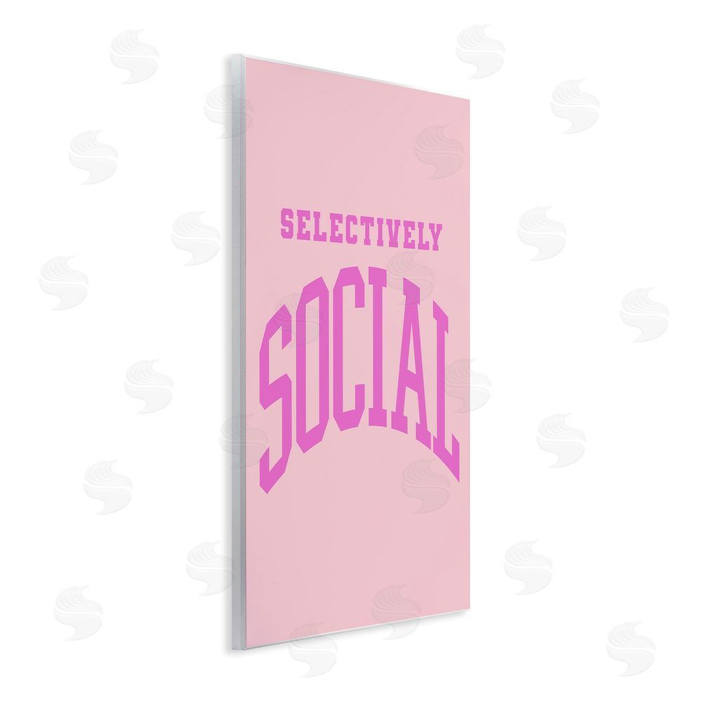 House of Lulu Pink Selectively Social Phrase Wall Plaque Art Print