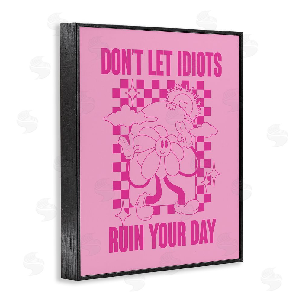 House of Lulu Funny Retro Inspirational Phrase Black Framed Giclee Wall Art Print