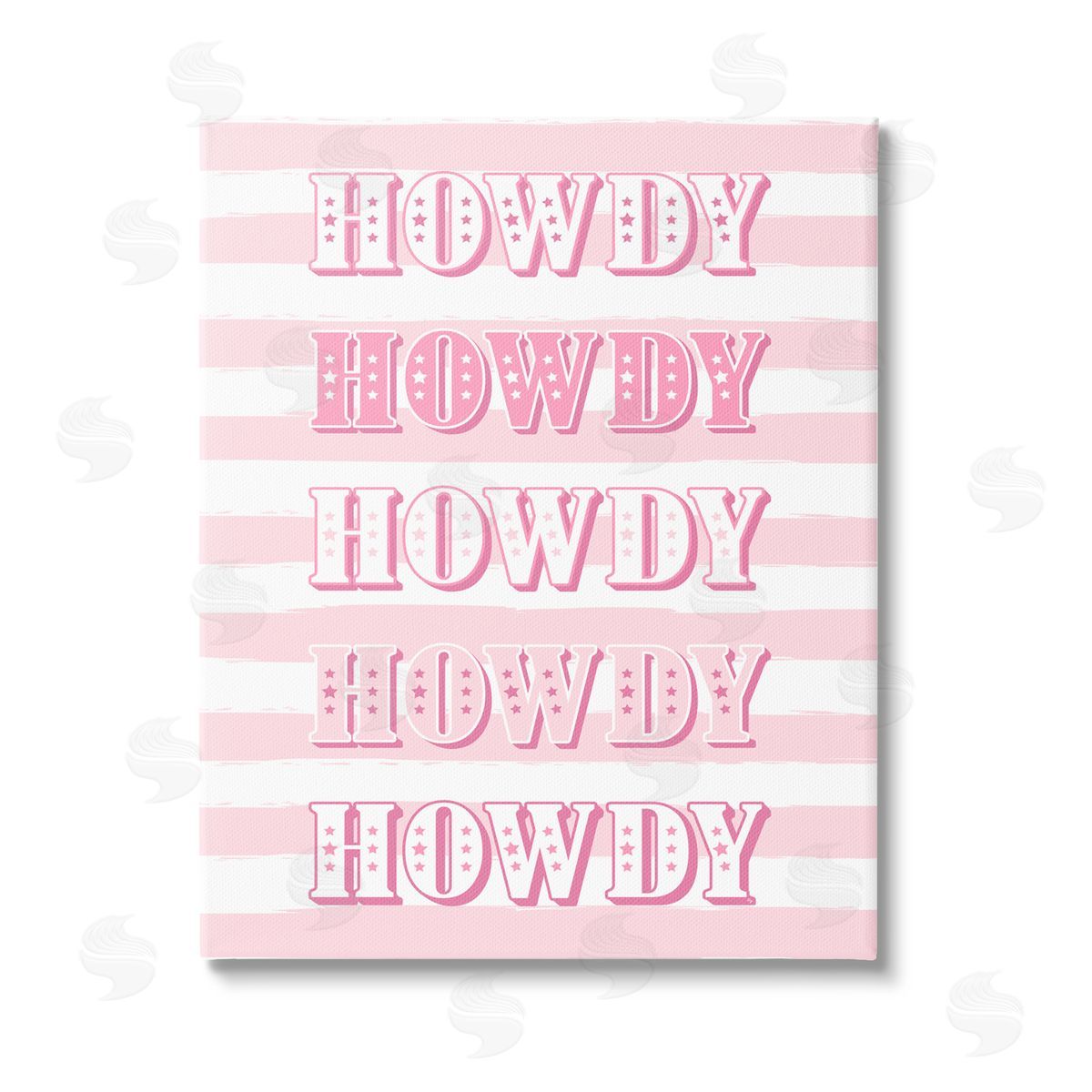Martina Pavlova Howdy Pink & White Stripes Stretched Canvas Wall Art Print