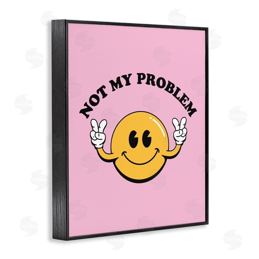 House of Lulu Not My Problem Retro Smiley Black Framed Giclee Wall Art Print