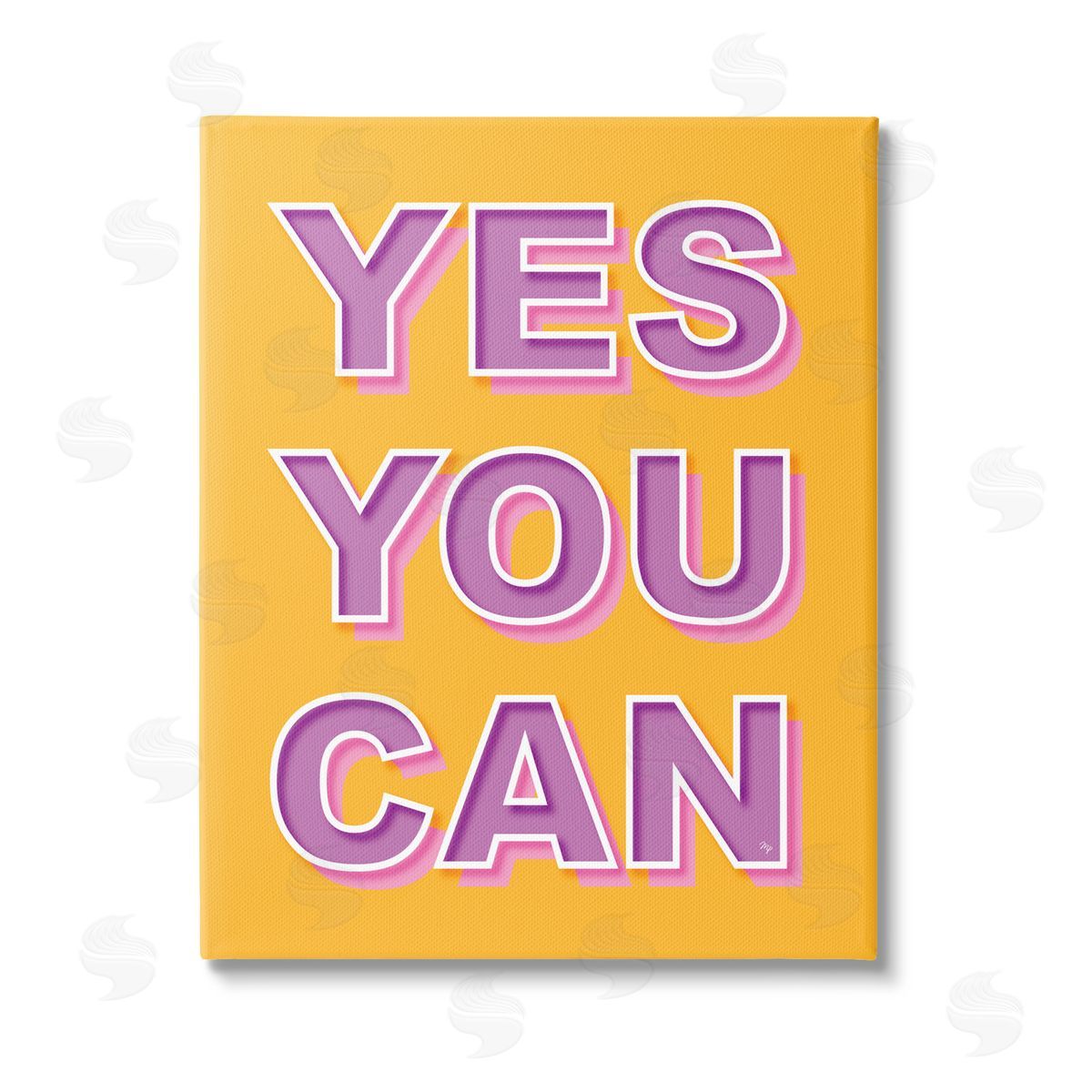 Martina Pavlova Yes You Can Purple & Yellow Stretched Canvas Wall Art Print