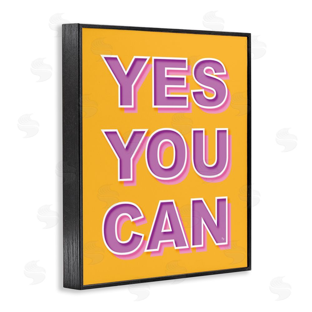 Martina Pavlova Yes You Can Purple & Yellow Black Framed Giclee Wall Art Print