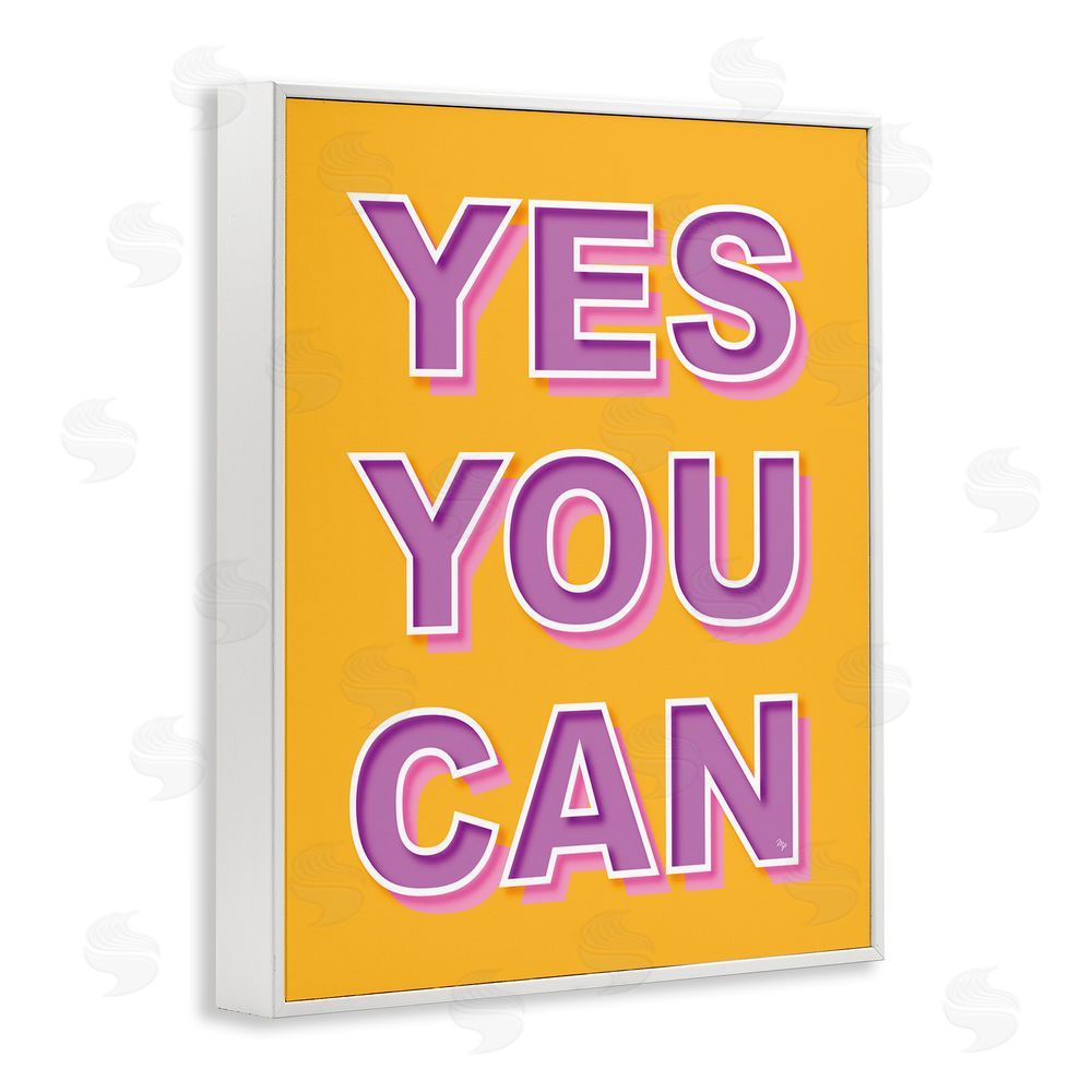 Martina Pavlova Yes You Can Purple & Yellow White Framed Giclee Wall Art Print
