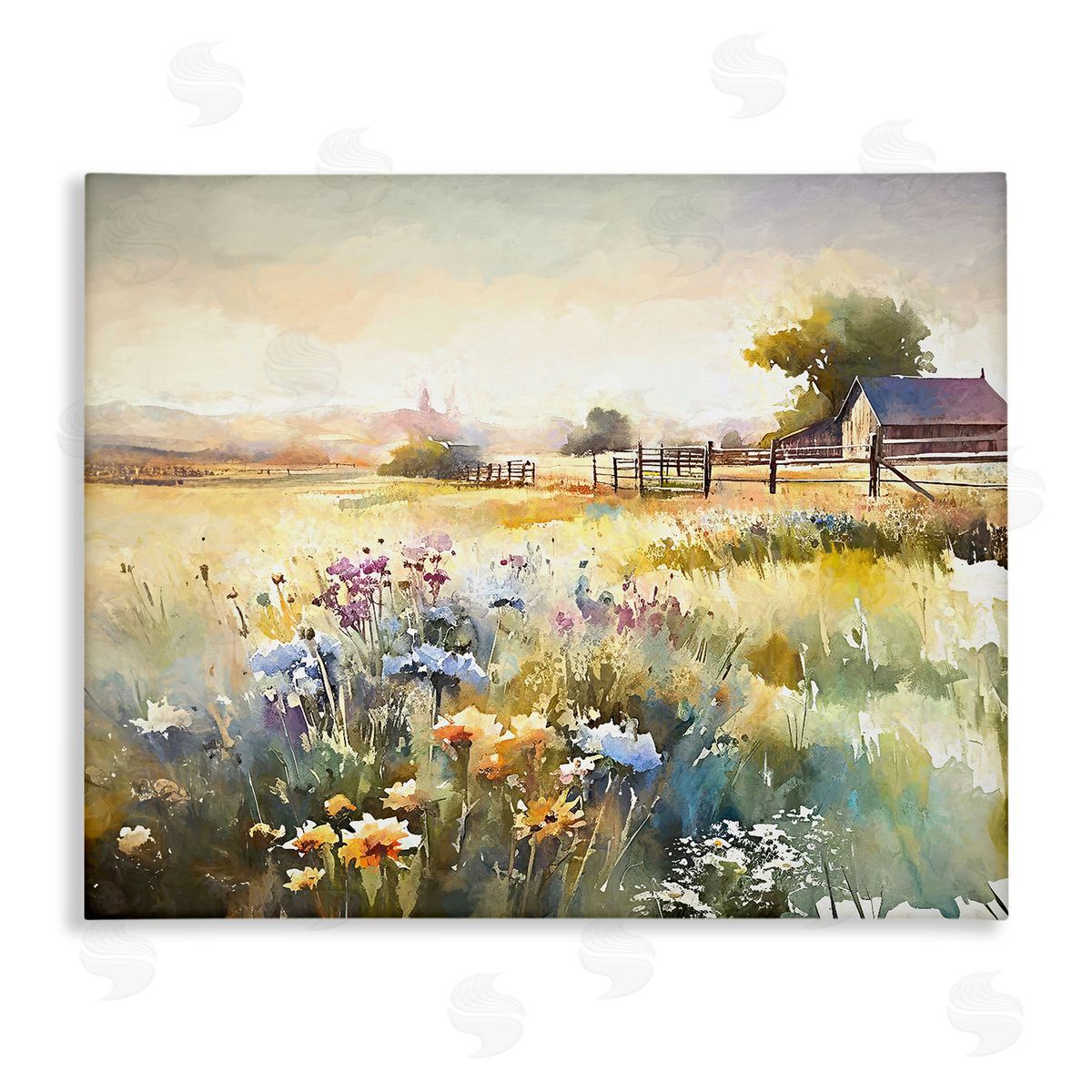 Ramona Murdock Wildflower Farm Field Stretched Canvas Wall Art Print