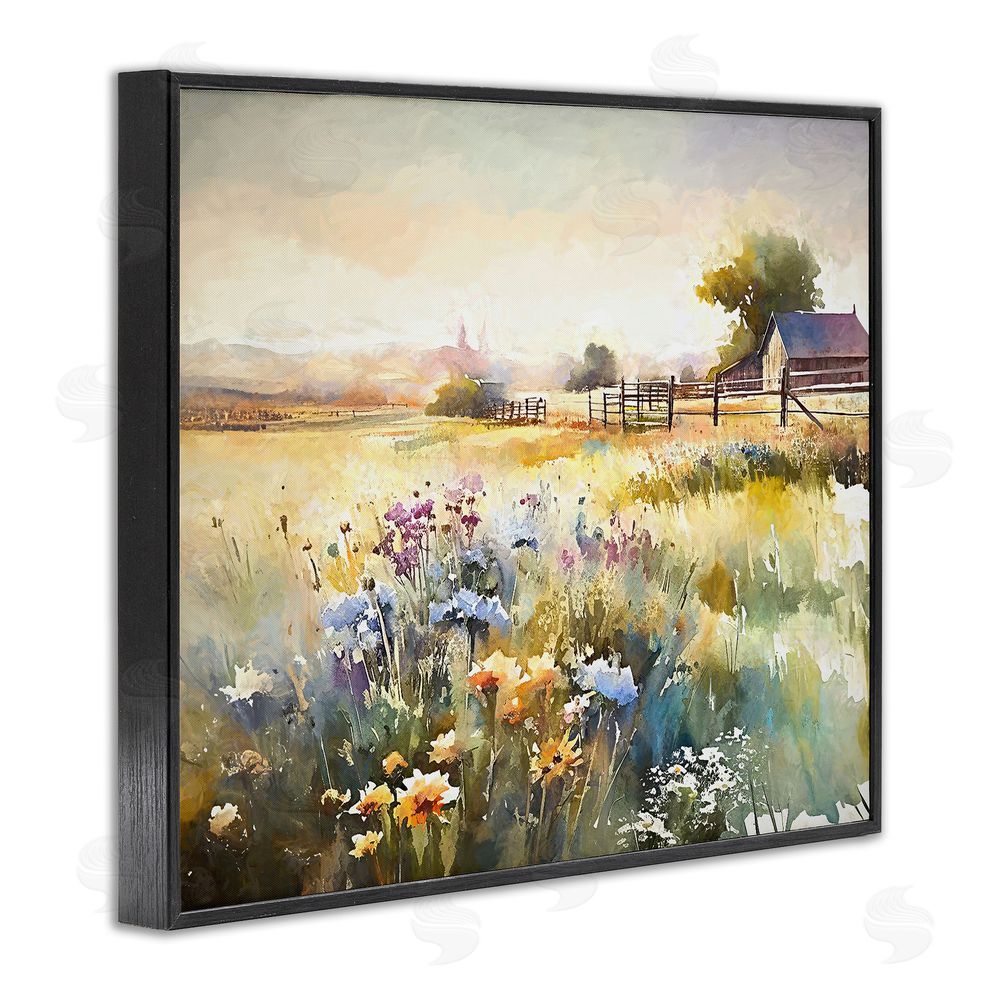 Ramona Murdock Wildflower Farm Field Black Framed Giclee Wall Art Print