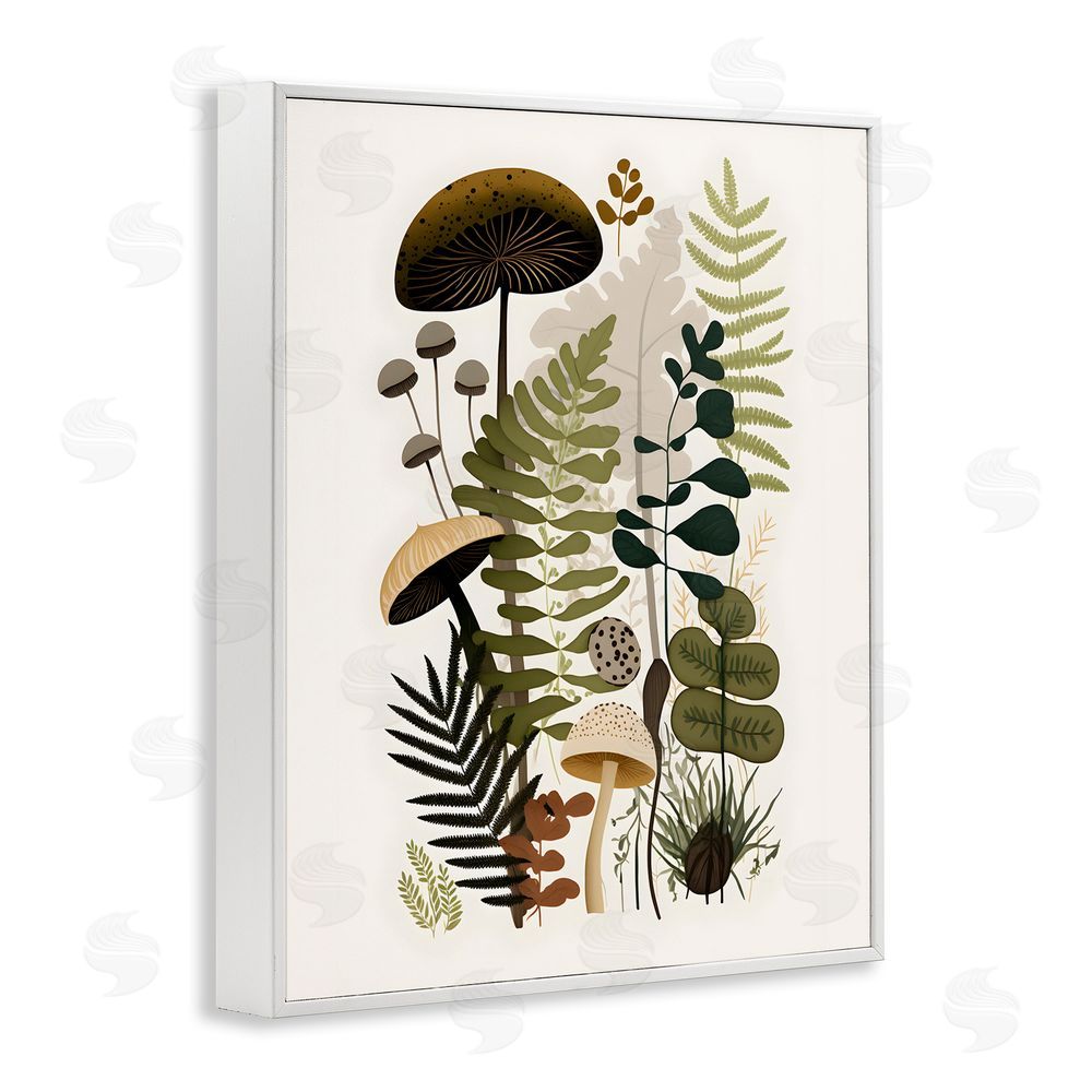 Petal Prints Design Mixed Earthy Botanicals White Framed Giclee Wall Art Print