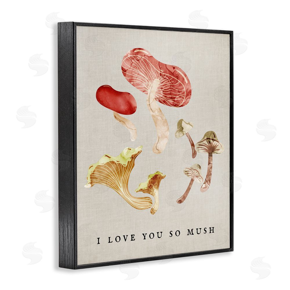 Stupell Studio Love You So Mush Pun Black Framed Giclee Wall Art Print