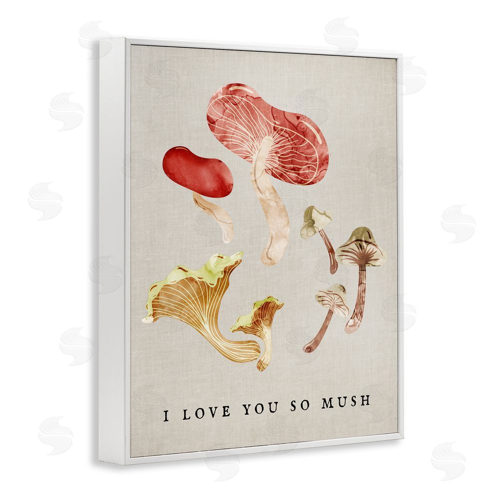 Stupell Studio Love You So Mush Pun White Framed Giclee Wall Art Print