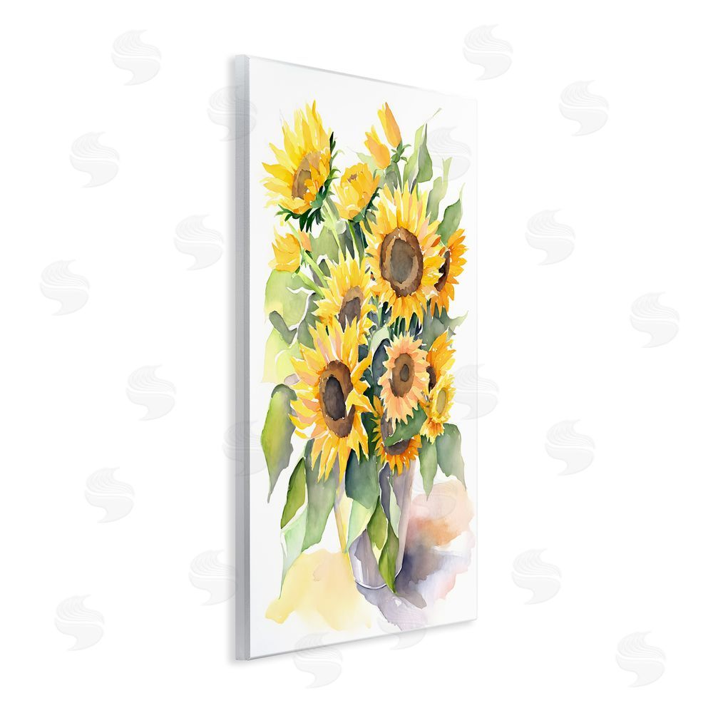 Petal Prints Design Modern Sunflowers on White Wall Plaque Art Print