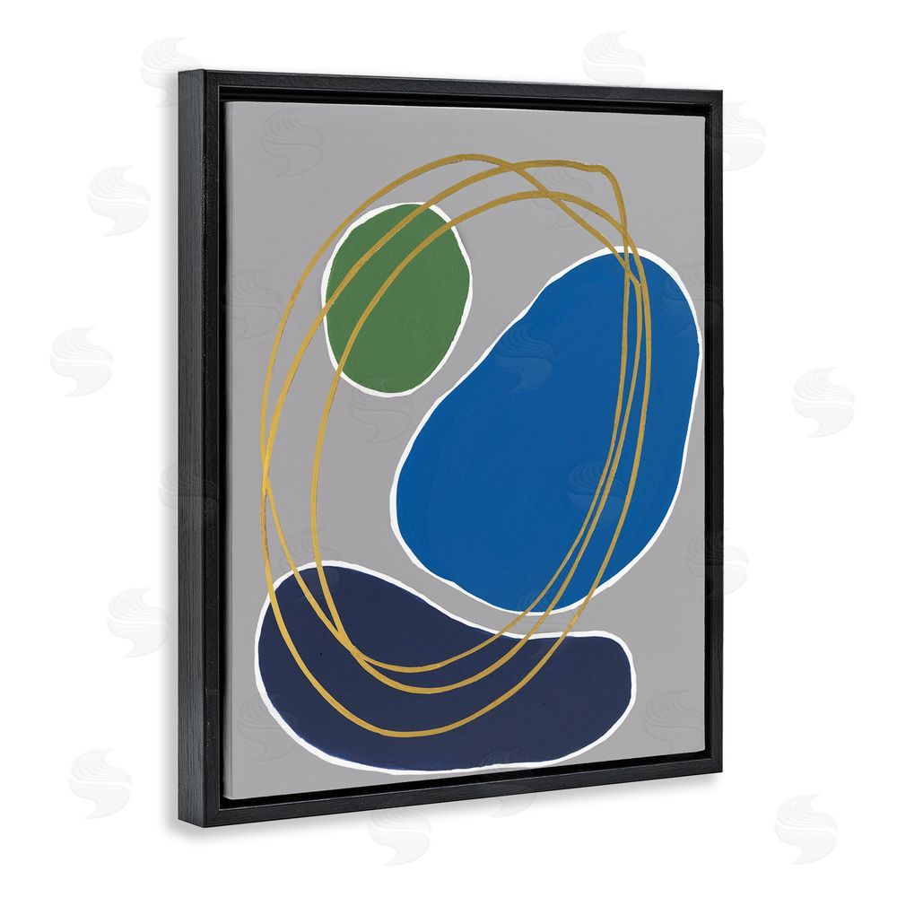 Regina Moore Oblong Geometric Shapes Black Floating Frame Canvas Wall Art Print