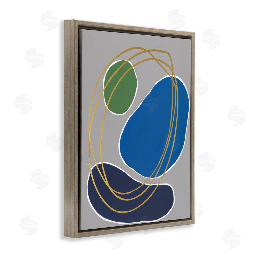 Regina Moore Oblong Geometric Shapes Brown Floating Frame Canvas Wall Art Print