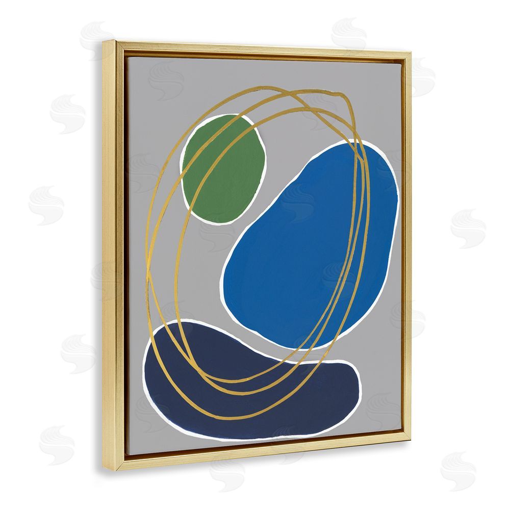 Regina Moore Oblong Geometric Shapes Gold Floating Frame Canvas Wall Art Print