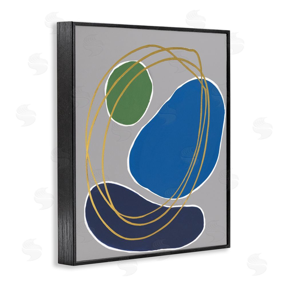 Regina Moore Oblong Geometric Shapes Black Framed Giclee Wall Art Print