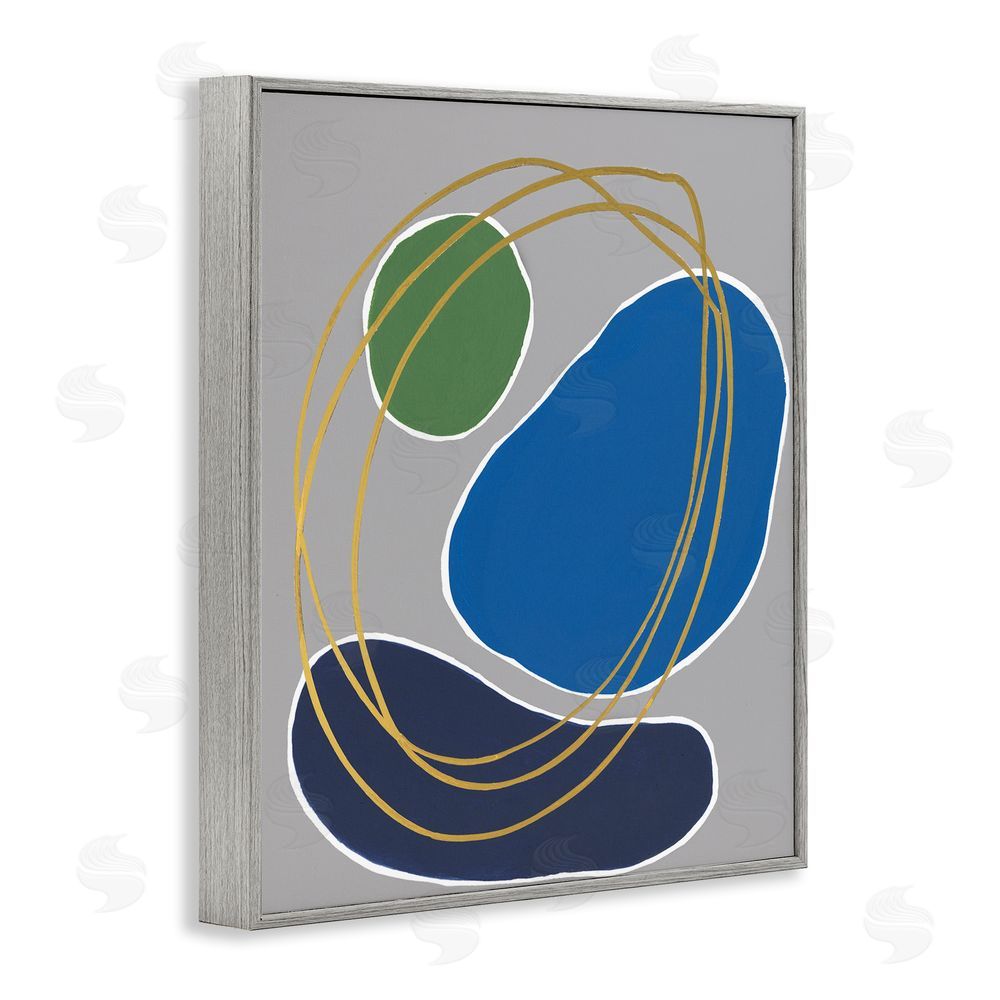 Regina Moore Oblong Geometric Shapes Gray Framed Giclee Wall Art Print