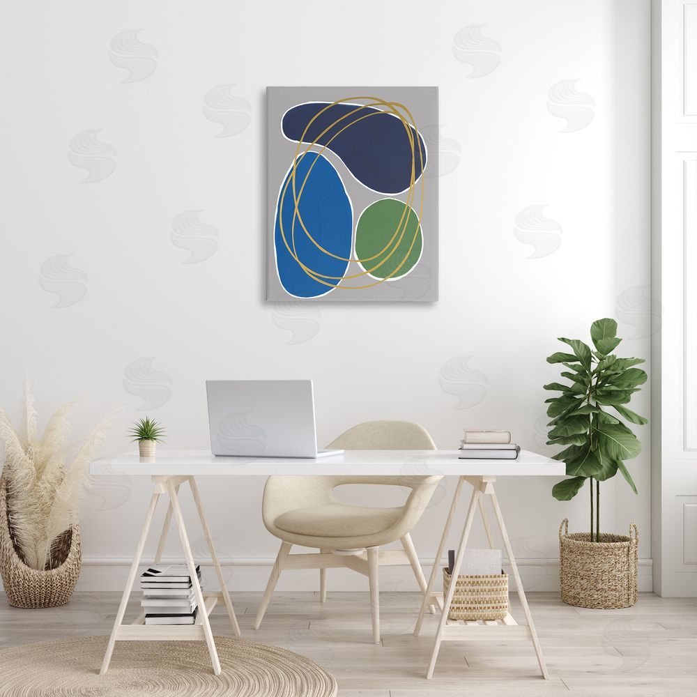 Regina Moore Abstract Oblong Shapes Canvas Wall Art Print in Room
