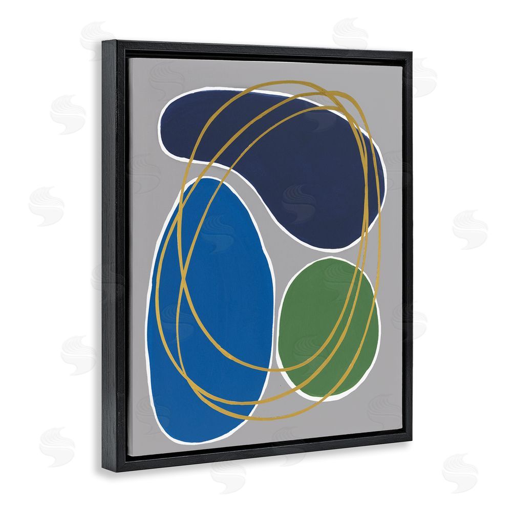 Regina Moore Abstract Oblong Shapes Black Floating Frame Canvas Wall Art Print