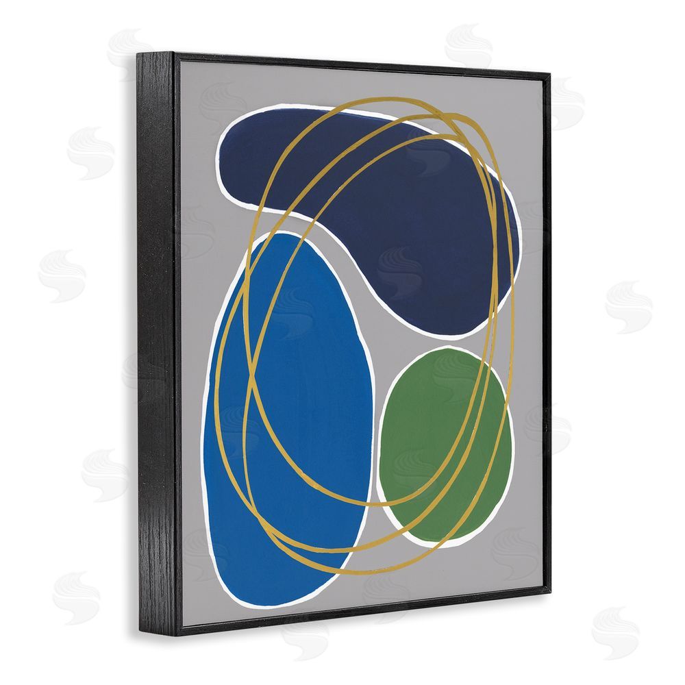 Regina Moore Abstract Oblong Shapes Black Framed Giclee Wall Art Print