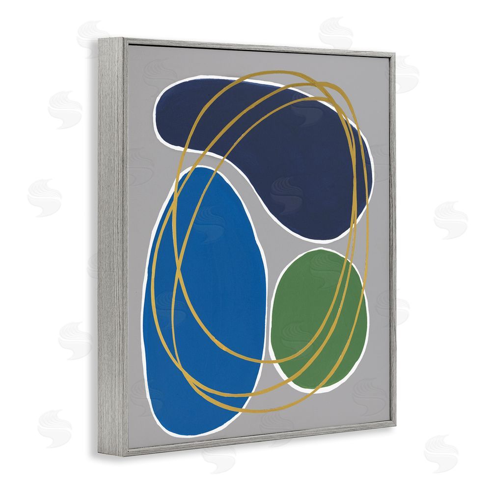 Regina Moore Abstract Oblong Shapes Gray Framed Giclee Wall Art Print