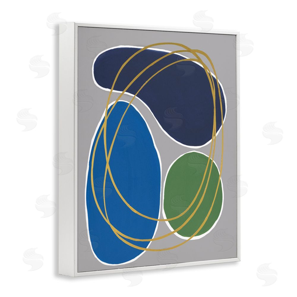 Regina Moore Abstract Oblong Shapes White Framed Giclee Wall Art Print