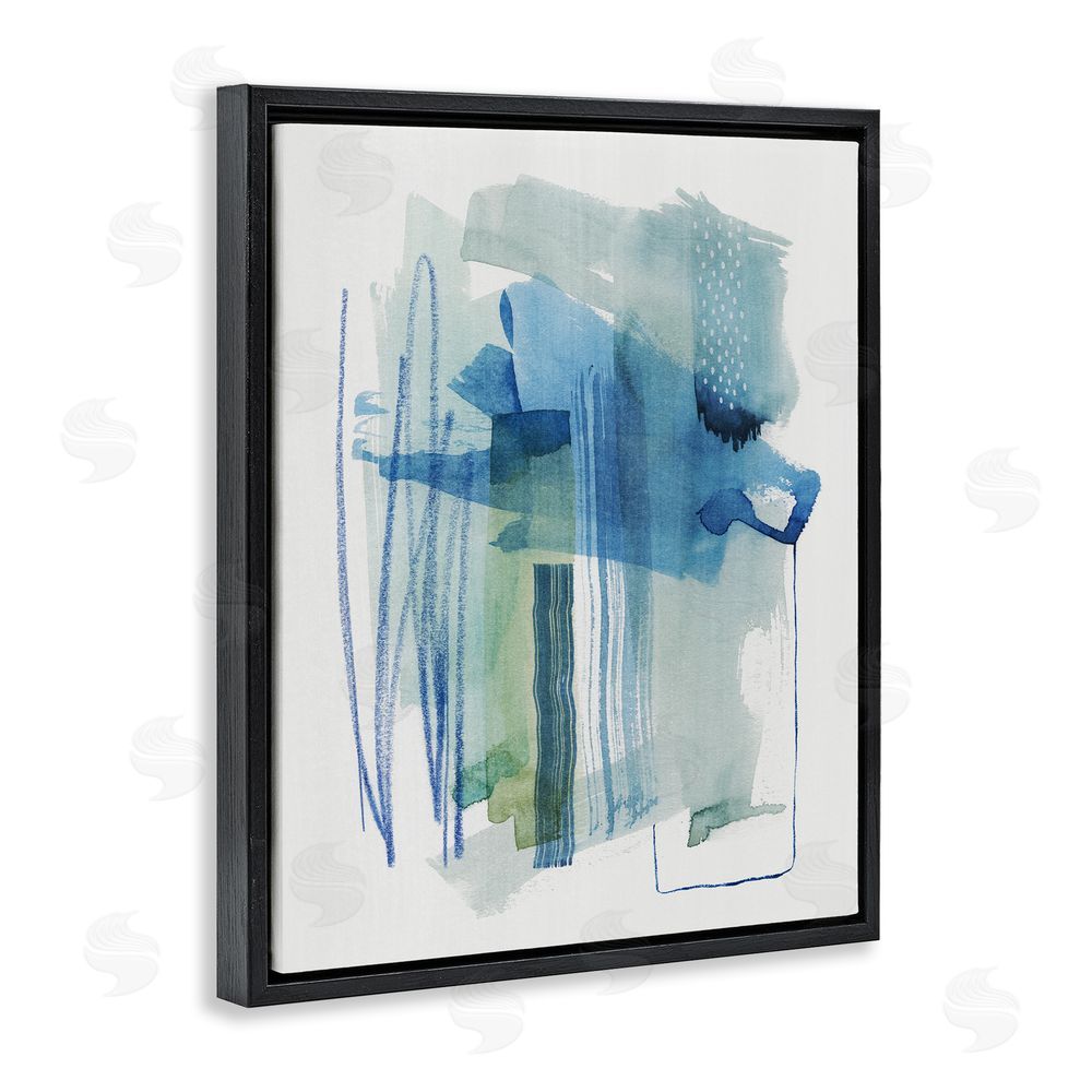 Grace Popp Chaotic Nautical Abstraction Black Floating Frame Canvas Wall Art Print