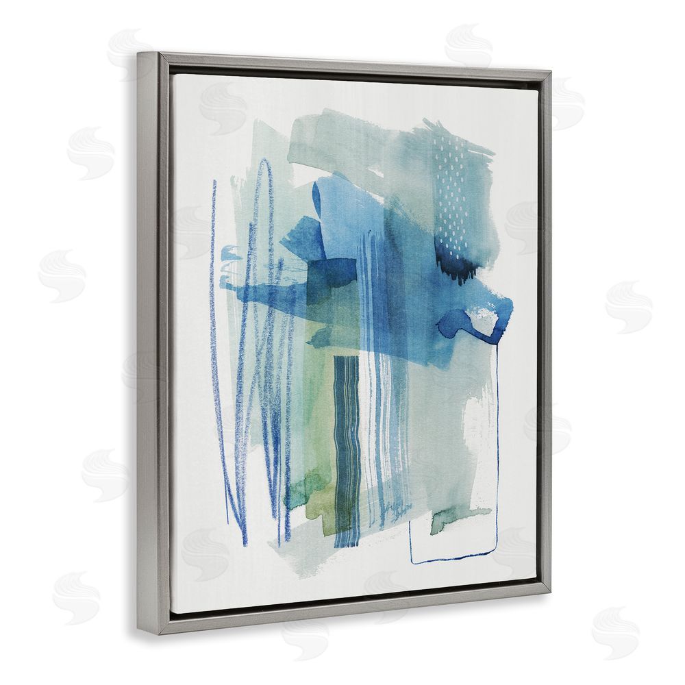 Grace Popp Chaotic Nautical Abstraction Grey Floating Frame Canvas Wall Art Print