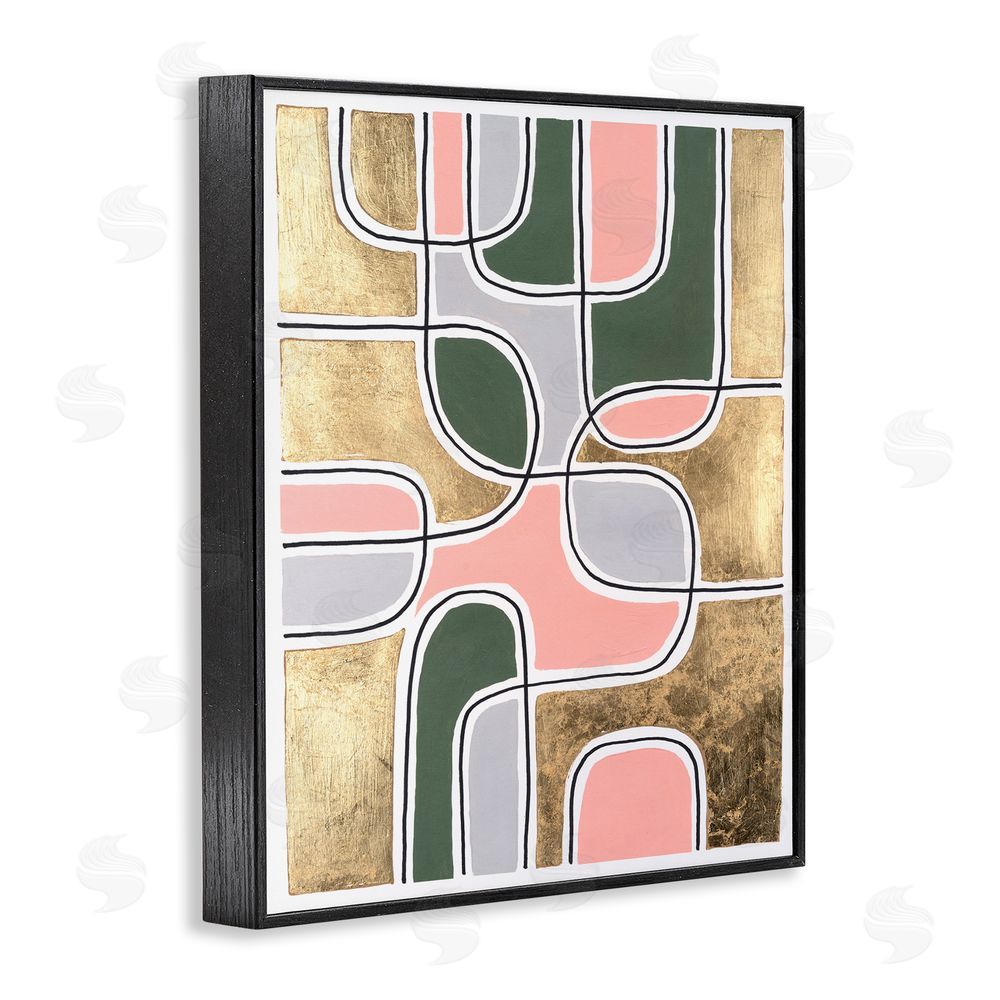 Michael Willett Retro Glam Geometric Black Framed Giclee Wall Art Print