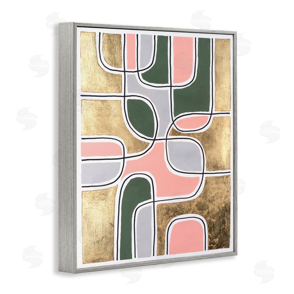 Michael Willett Retro Glam Geometric Gray Framed Giclee Wall Art Print