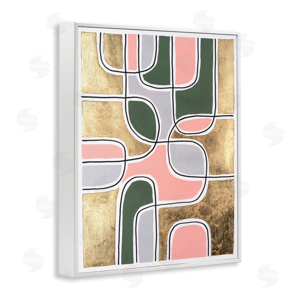 Michael Willett Retro Glam Geometric White Framed Giclee Wall Art Print