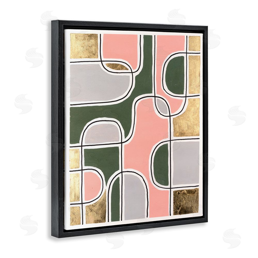 Michael Willett Modern Shapes & Glam Black Floating Frame Canvas Wall Art Print
