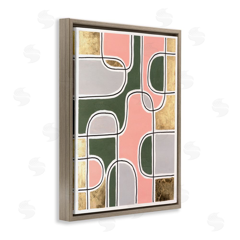 Michael Willett Modern Shapes & Glam Brown Floating Frame Canvas Wall Art Print