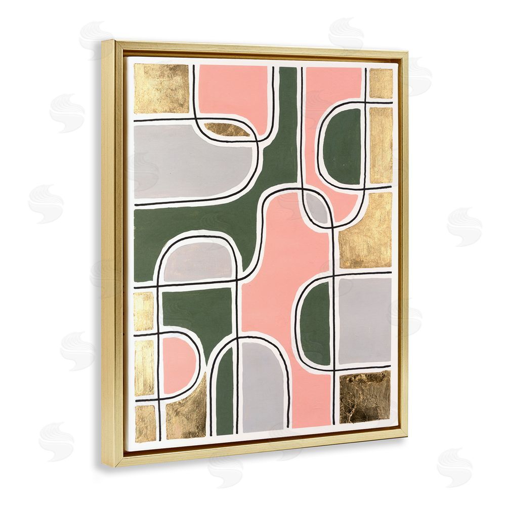 Michael Willett Modern Shapes & Glam Gold Floating Frame Canvas Wall Art Print
