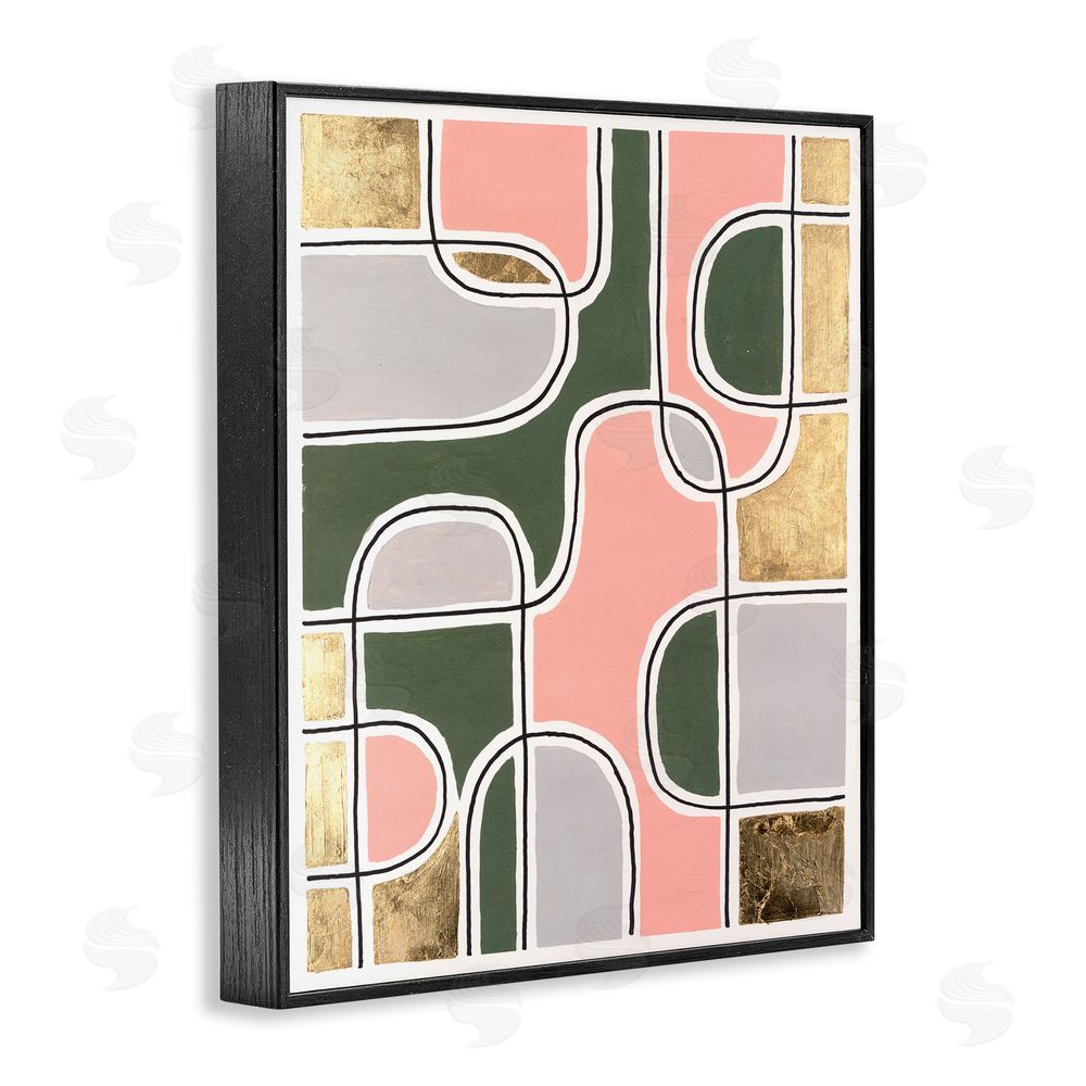 Michael Willett Modern Shapes & Glam Black Framed Giclee Wall Art Print