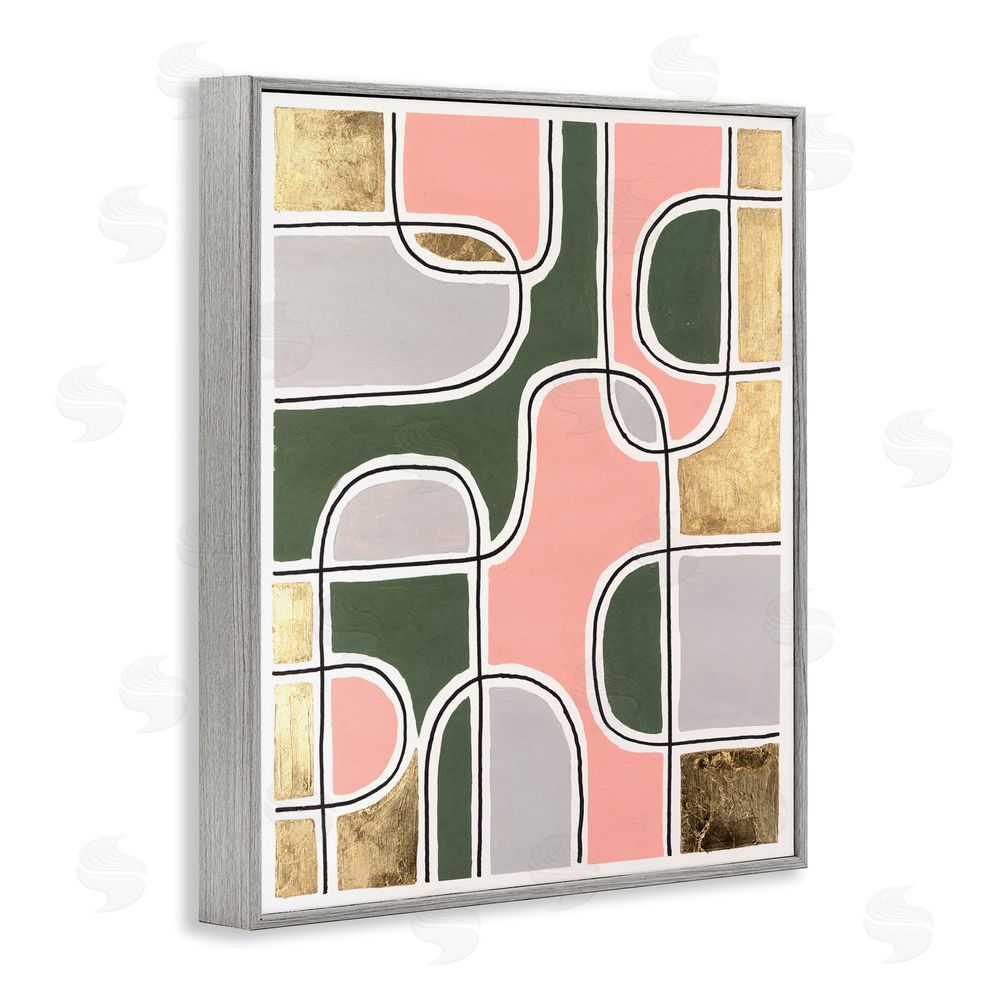 Michael Willett Modern Shapes & Glam Gray Framed Giclee Wall Art Print