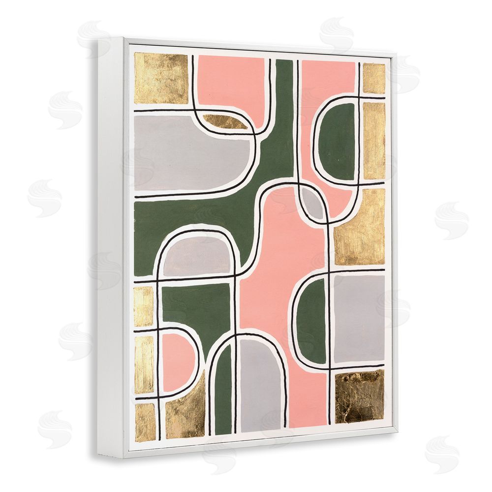 Michael Willett Modern Shapes & Glam White Framed Giclee Wall Art Print