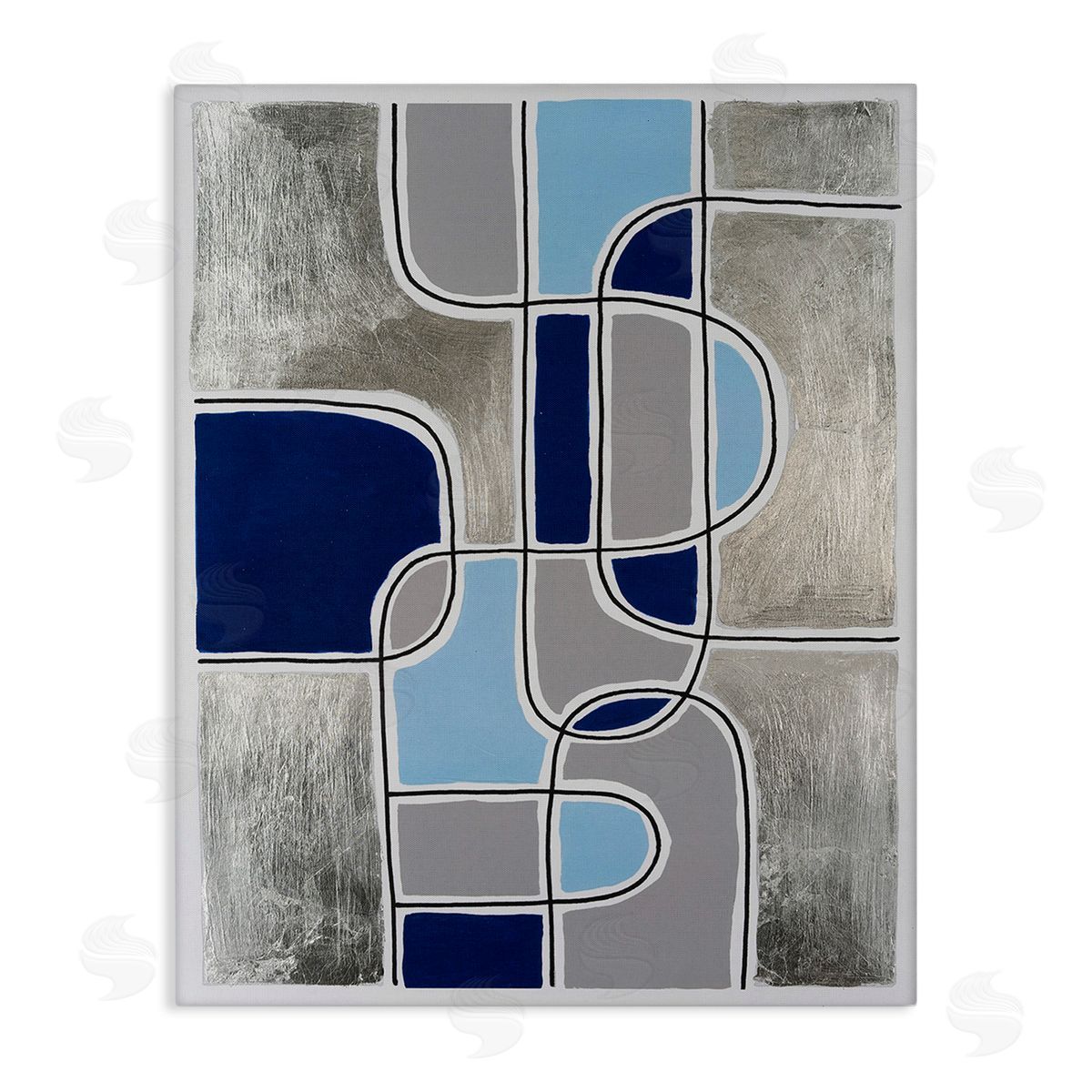 Michael Willett Alternating Centric Shapes Stretched Canvas Wall Art Print