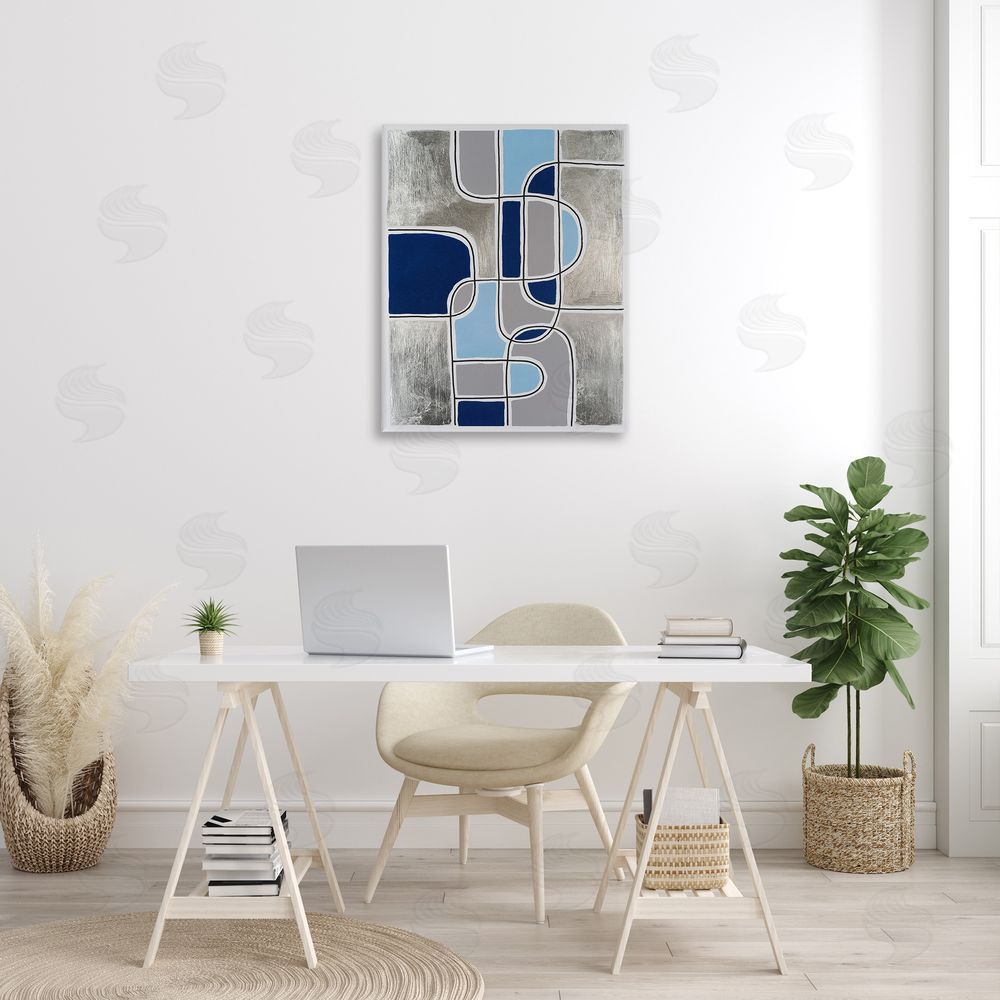 Michael Willett Alternating Centric Shapes Canvas Wall Art Print in Room
