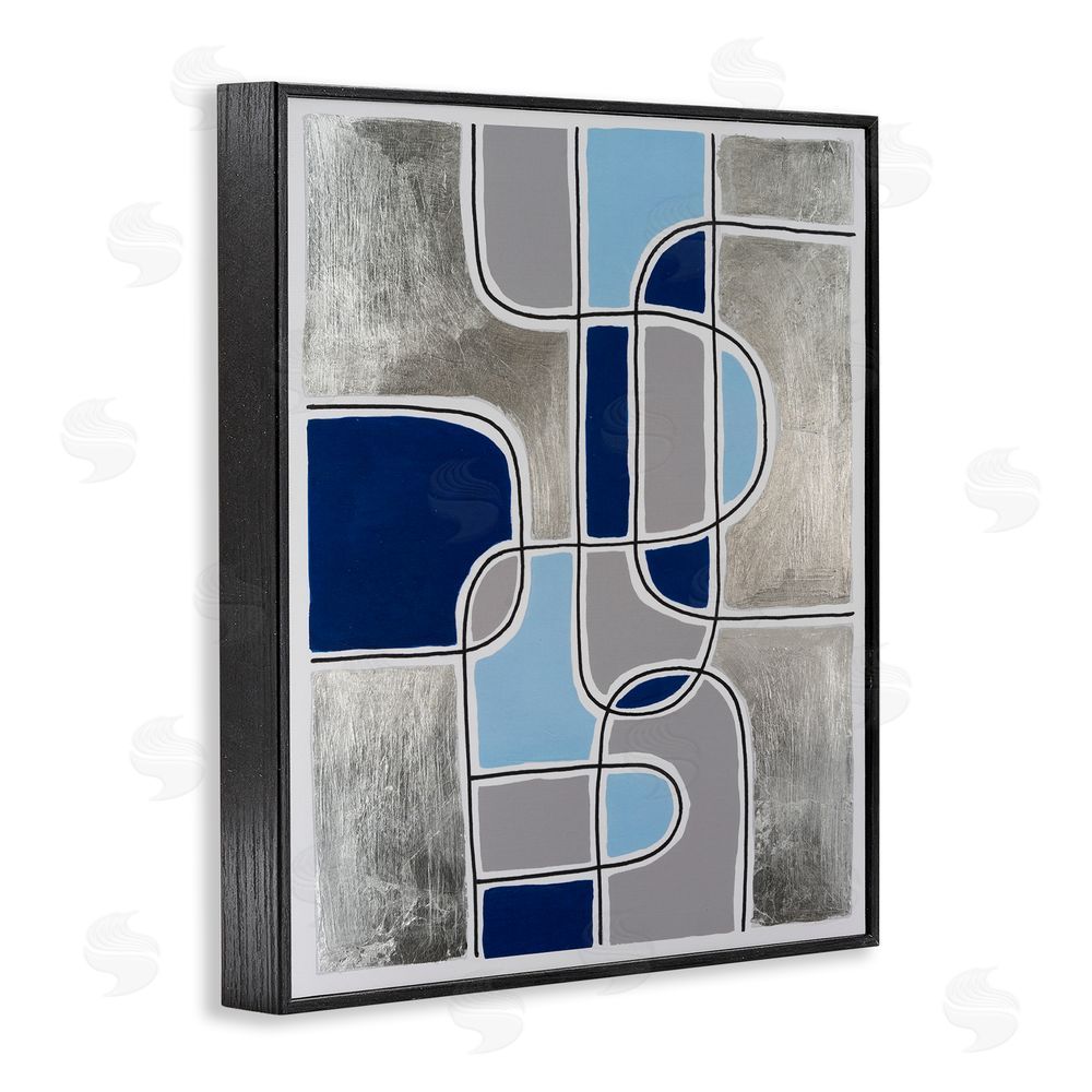Michael Willett Alternating Centric Shapes Black Framed Giclee Wall Art Print