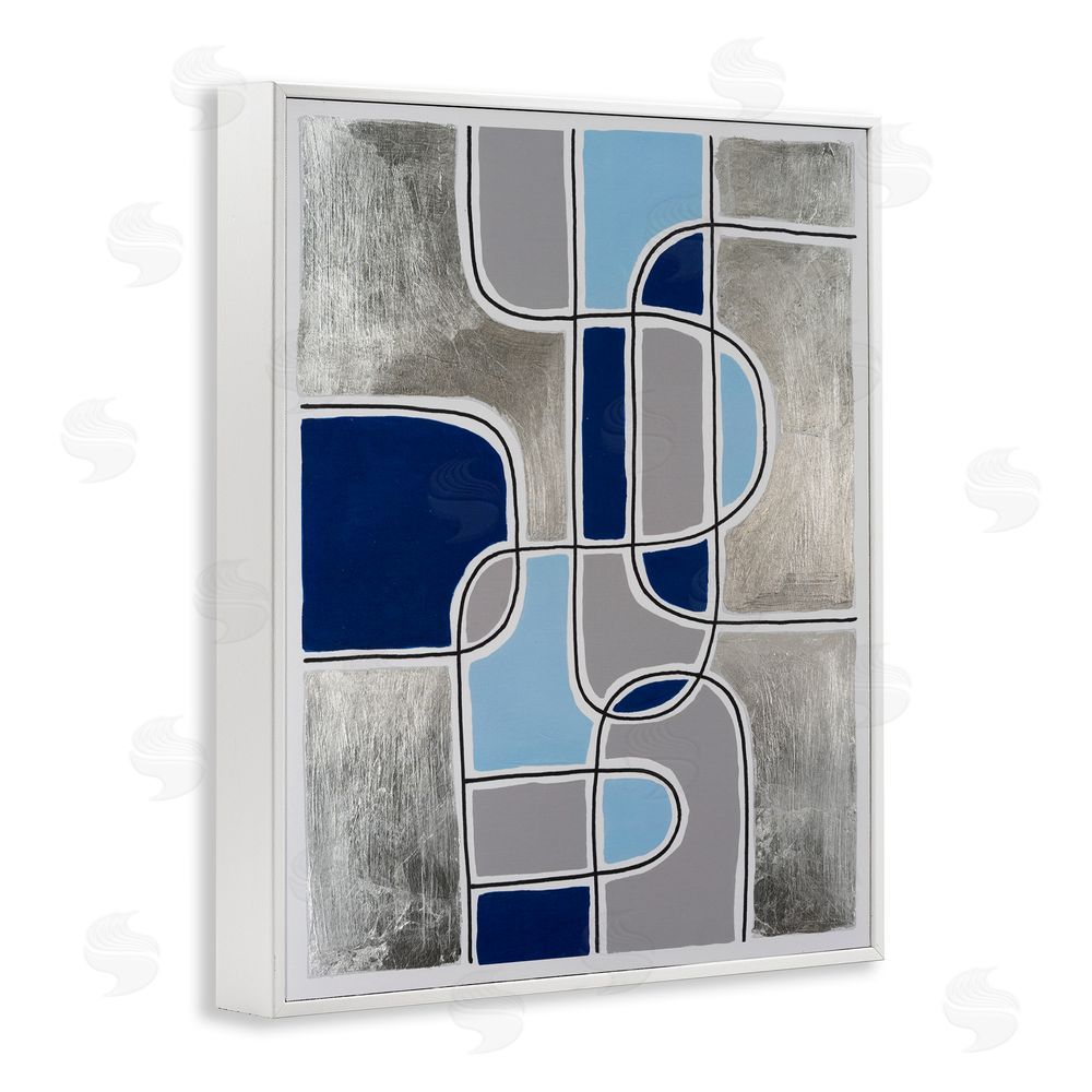 Michael Willett Alternating Centric Shapes White Framed Giclee Wall Art Print