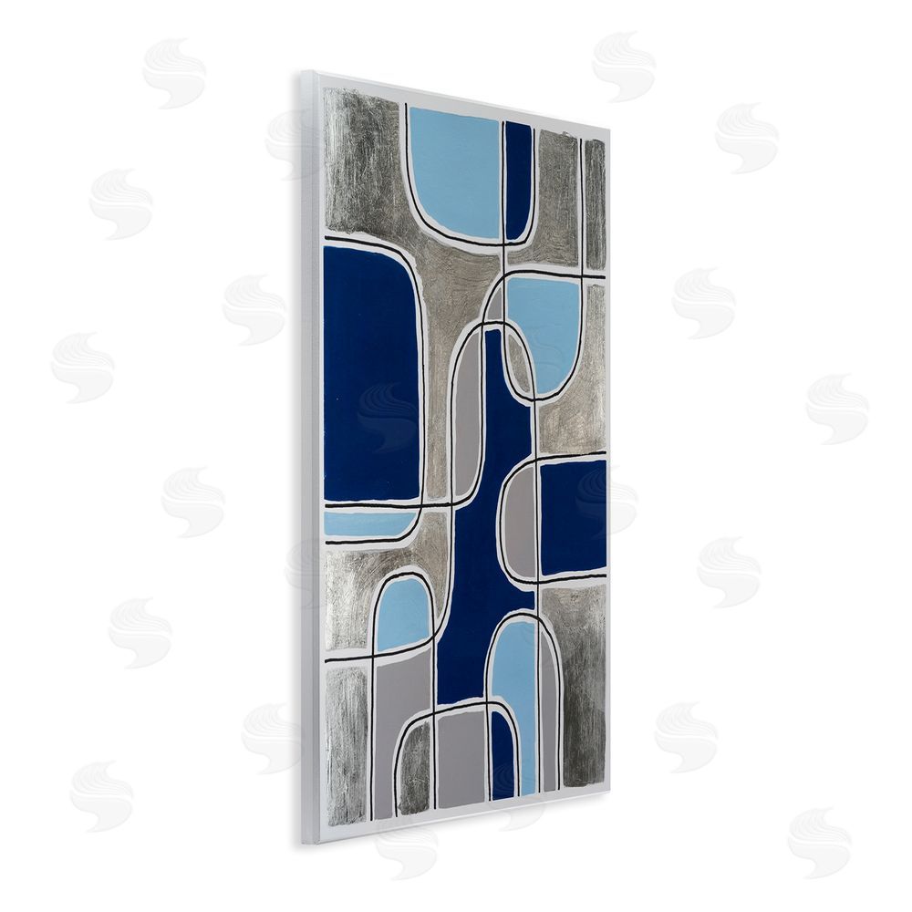 Michael Willett Blue Asymmetrical Pattern Wall Plaque Art Print