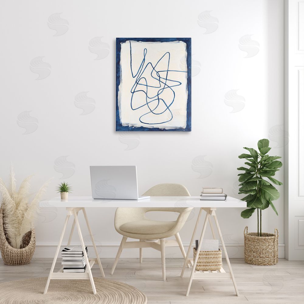 Michael Willett Continuous Line Doodle Canvas Wall Art Print in Room