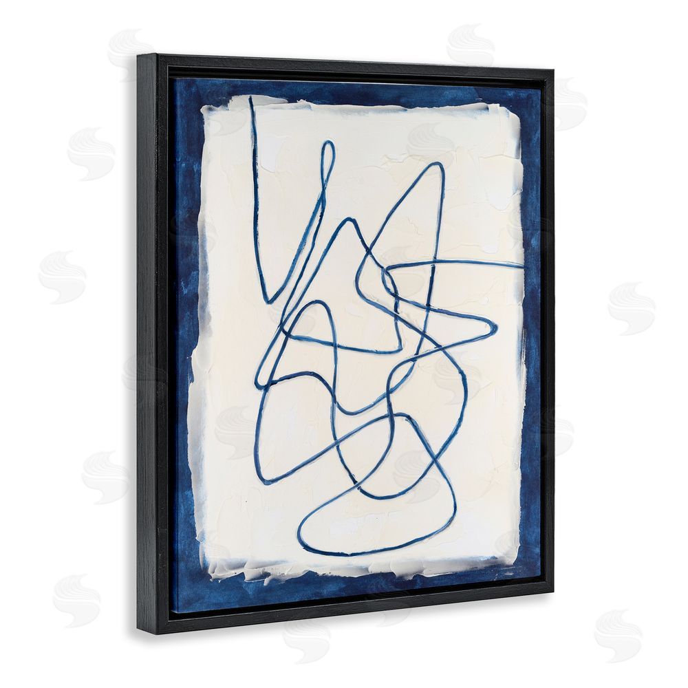 Michael Willett Continuous Line Doodle Black Floating Frame Canvas Wall Art Print