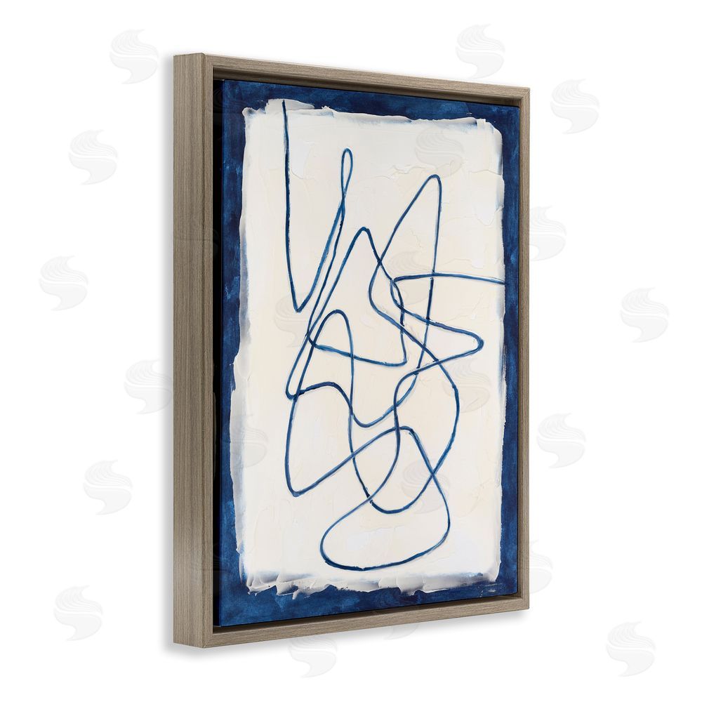 Michael Willett Continuous Line Doodle Brown Floating Frame Canvas Wall Art Print